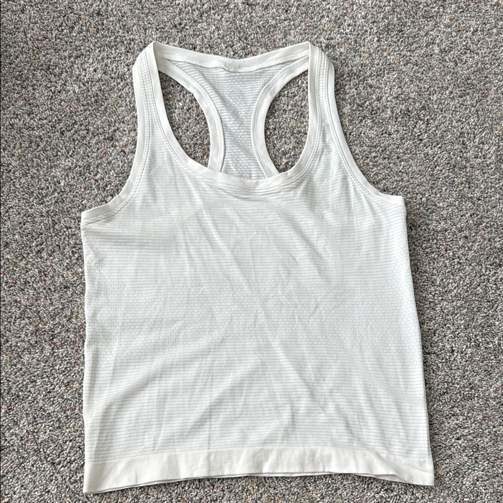 Lululemon White Racerback Tank Top
